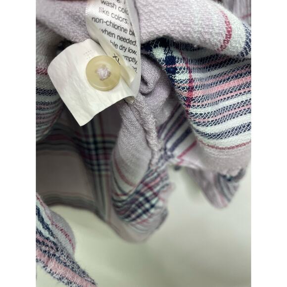 Sonoma Plaid Button-Up Shirt Long Sleeve Collared Light Purple Womens Size XL - Picture 5 of 10